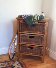 Wicker 3 Drawer Storage Unit