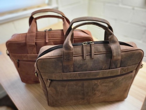 Leather laptop bag - leather, bag,