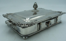 Georgian Cheese Toasting Dish - Old Sheffield Plate Hot Water Reservoir - Crest