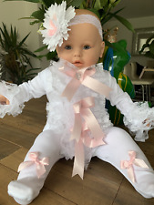 ROMANY BABY GROW FRILLY BLING BOWS