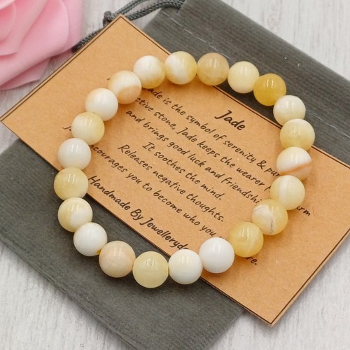 Honey jade bracelet stretch - honey,