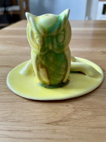 Vintage owl figurine green - owl,