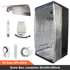 Kit Grow Box completa 80x80x180cm con HPS Agro 250W - Per crescita e fioritura