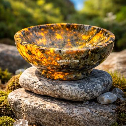 Hand polished yooperlite bowl - polished,