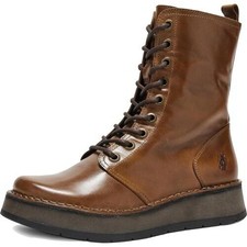 Fly London Rami Womens Ladies Brown Chunky Platform Ankle Boots Size 4-9