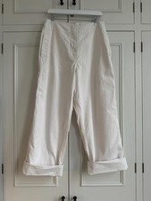 MHL MARGARET HOWELL WIDE LEG WOMENS OFF WHITE TROUSERS CARPENTER LARGE