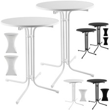 Folding Table Bar Chair Set Round Tall Dining Drinks Foldable Collapsible Tables