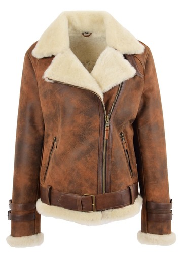 Womens real sheepskin aviator - real,