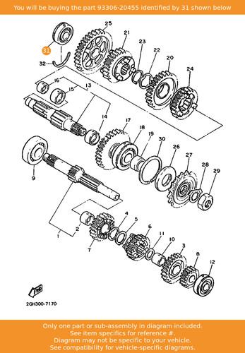Yamaha bearing 93306 - bearing,, 93306-20455