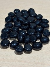 38 Black Glass Pebbles Stones