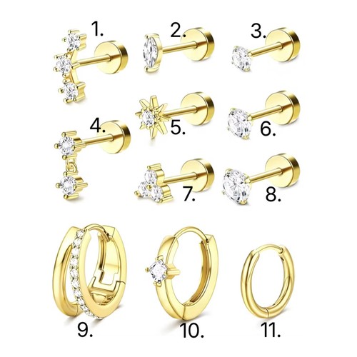 Stud earrings flat back - stud,