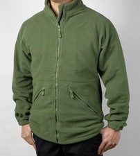 Authentic British army green fleece jacket zip sweater jumper military high coll