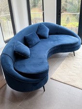 Beautiful Curved Blue Velvet