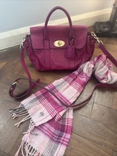 Mulberry Small Bayswater Satchel With Strap Pink And Matching Scarf