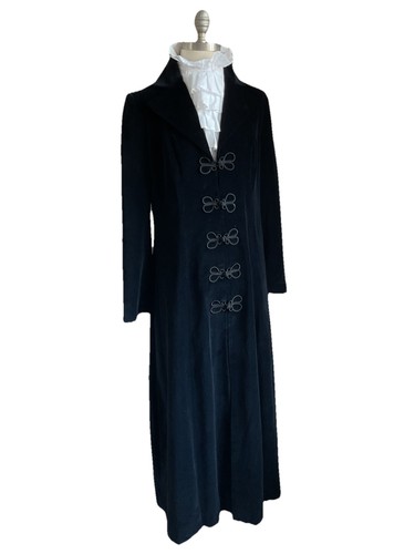 Black velvet coat - black,