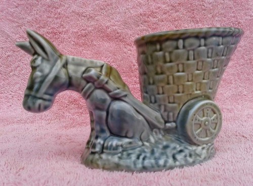 Shamrock pottery donkey cart - shamrock,