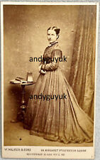 CDV LADY STEREOSCOPIC CARD VIEWER MACHINE STEREOCARD WALKER ANTIQUE PHOTO