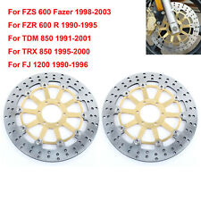 Pair Round Front Brake Discs For Yamaha TDM850 1991-2001 FZS Fazer 600 1998-2003