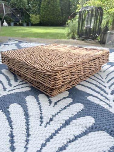 Large flat rattan basket lid - basket, +