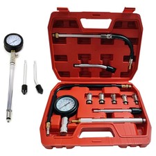 11PCS Petrol Engine Compression Tester Kit Fuel Cylinder Pressure Gauge Tool Set