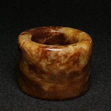 23 mm Chinese Jade Hand Carved Thumb Ring or Pendant Decoration Gift Collection