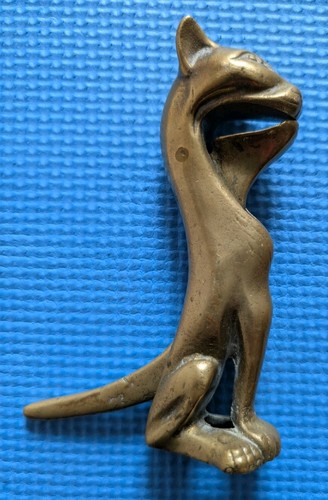 Vintage solid brass cat - vintage,