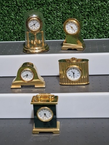 Vintage miniature brass clocks - vintage,