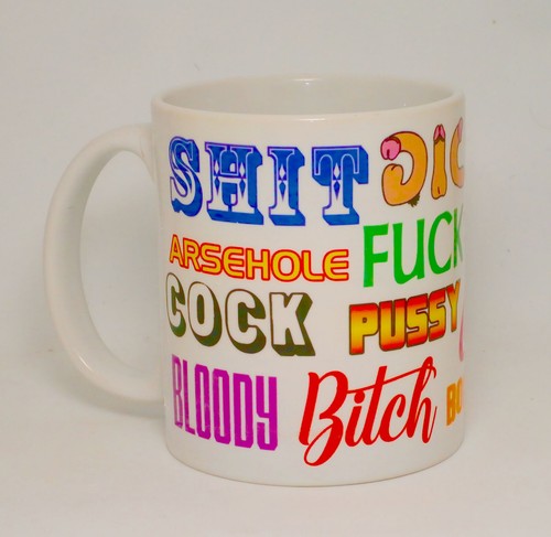 Rude swear word - rude, mug