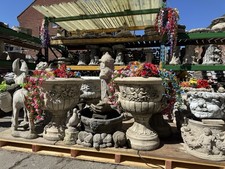 Large stone cherub urn - 26”,