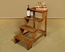 Vintage Oak Library Steps c.1950