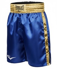 MMA Everlast Blue Satin Boxing Trunks Men's Gym Fitness Workout Shorts All Size