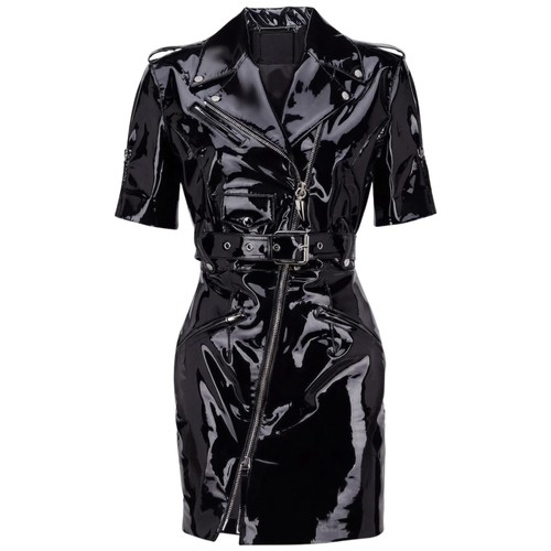 Womens pvc vinyl rain biker - pvc,