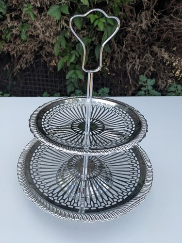 Vintage two tier metal - tier,