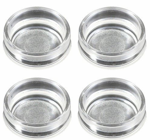 Small clear castor cups - 4, x