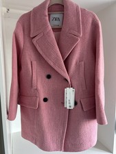 Zara Women's Pink Coat Size XS (Oversized)