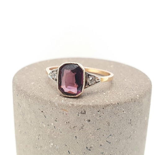 Antique 9ct gold amethyst - antique, 9k