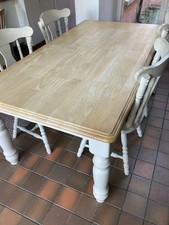 Farmhouse kitchen table with four chairs rustic painted dining table chairs x 4