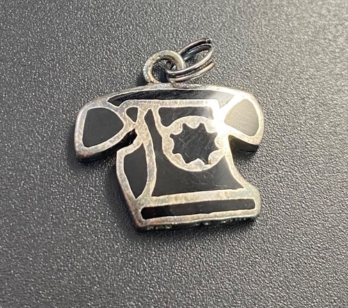 925 rotary phone charm pendant - phone,