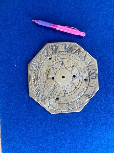 Brass sundial plate - , lacking