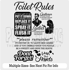 Toilet Rules stickers wall art