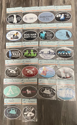 Dog good oval car magnets - good,