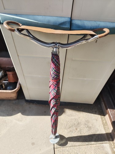 Vintage red tartan umbrella - vintage,