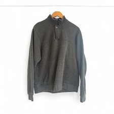 Orvis 1/4 Zip Pullover Jumper Men's Size Medium Grey Charcoal Cotton 