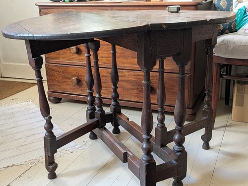 Antique solid oak - gate, leg