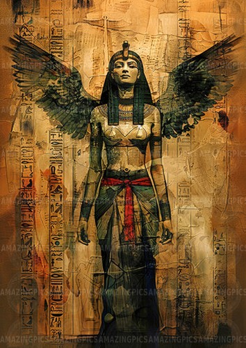 Isis egyptian goddess - egyptian, wall