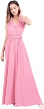 Convertible Multiway Wrap Dress Size S Cocktail Party Summer Maxi - Light Pink