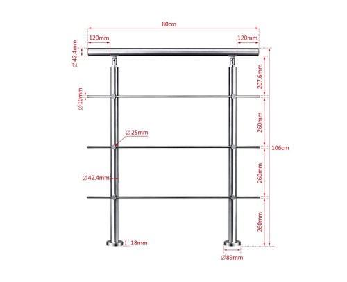 Stainless steel handrail - stainless,