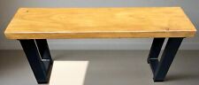 Solid Wood Handcrafted Bench Rustic Kitchen Seat Dining Bench Metal Bench