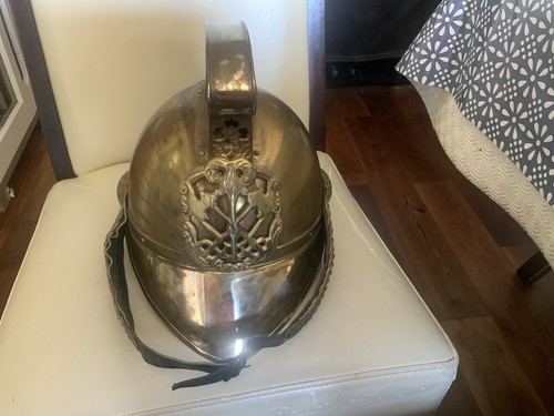 Vintage brass fireman helmet - vintage,