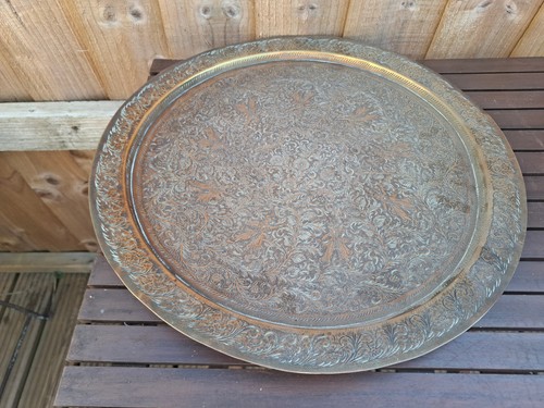 Vintage antique brass round - vintage,